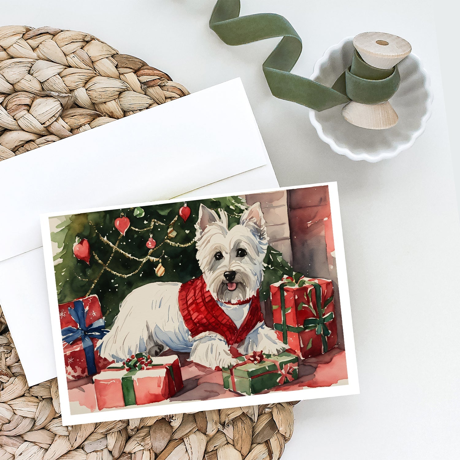 Westie Christmas Greeting Cards Pack of 8