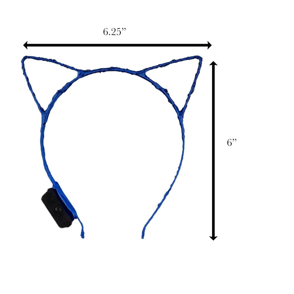 Blue LED Kitty Cat Ear Headband