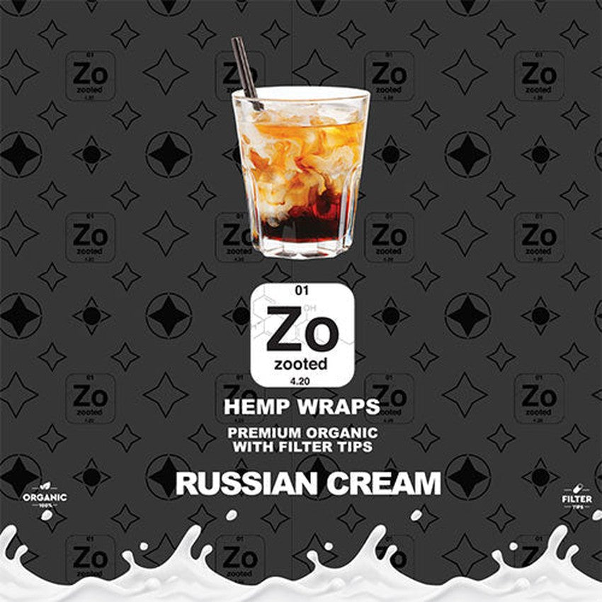 Zooted Russian Cream Flavored Hemp Wraps - 2 Wraps Per Pack - (25 Pack Display)
