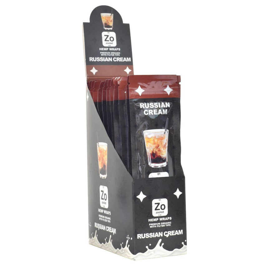 Zooted Russian Cream Flavored Hemp Wraps - 2 Wraps Per Pack - (25 Pack Display)